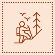 Minimalist hiker illustration on slope
